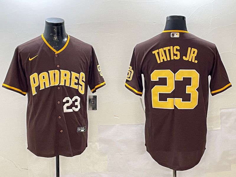 Men San Diego Padres #23 Tatis jr Brown Game 2025 Nike MLB Jersey style 4